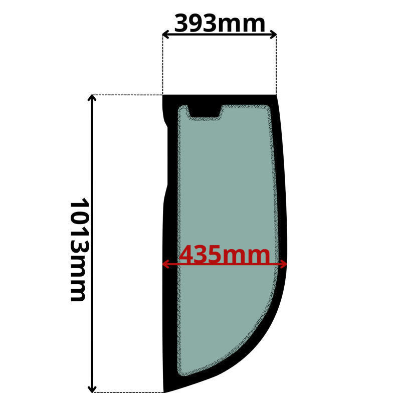 SZYBA LEWA BOCZNA ZA DRZWIAMI LIEBHERR (G-0219)-SITODRUK