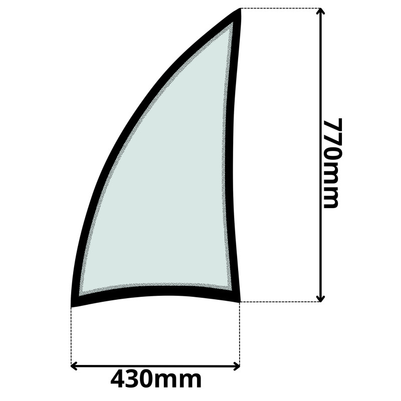 SZYBA LEWA DRZWI GÓRNA PRZEDNIA STAA KRAMER (K-0111)-SITODRUK