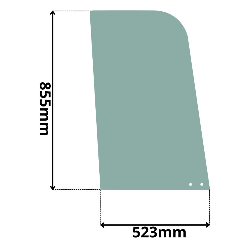 SZYBA BOCZNA PRAWA PRZEDNIA ODSUWANA JCB (G-0211)
