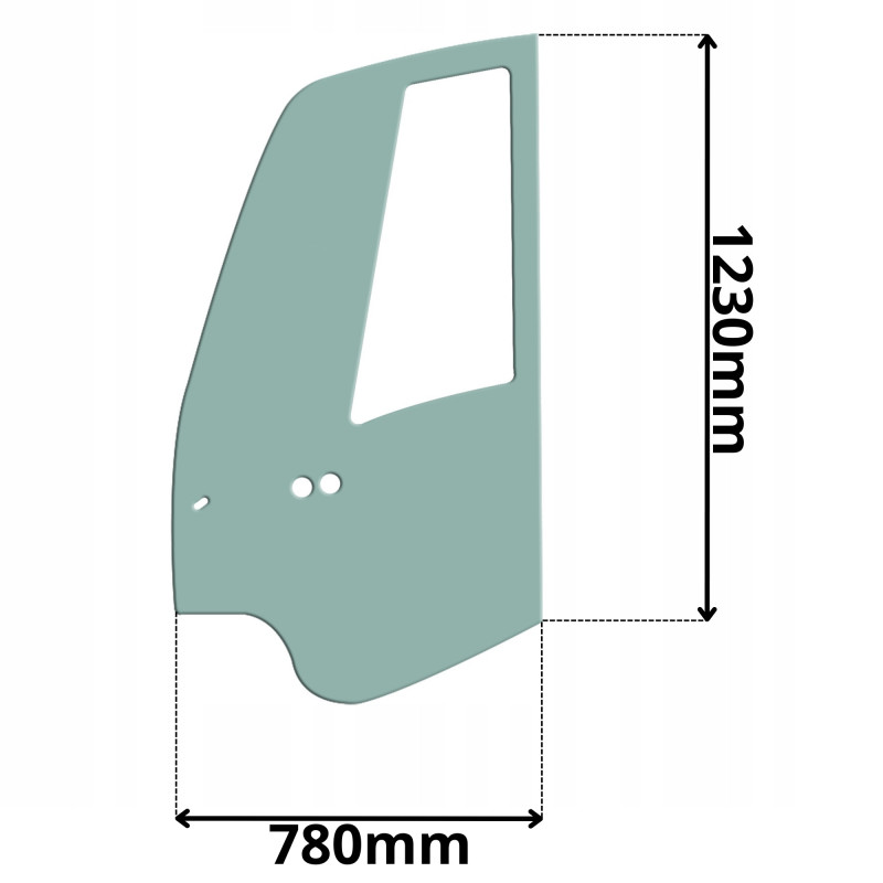 SZYBA DRZWI JCB WERSJA Z OKIENKIEM (0601)