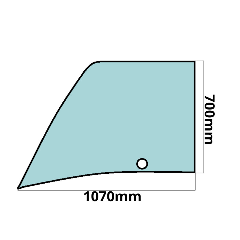SZYBA BOCZNA W DRZWI GÓRNA NEW HOLLAND LM410-LM640 (0384)
