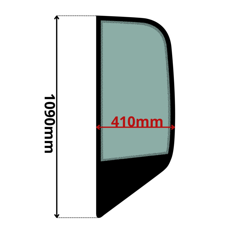 SZYBA LEWA BOCZNA ZA DRZWIAMI KOMATSU (G-0204)-SITODRUK