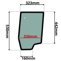 SZYBA LEWA DRZWI DOLNA PRZEDNIA YANMAR VIO (G-0290)-SITODRUK