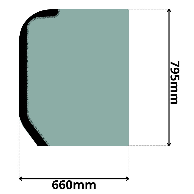 SZYBA PRAWA TYLNA BOCZNA BOBCAT, DOOSAN (G-0286)-SITODRUK
