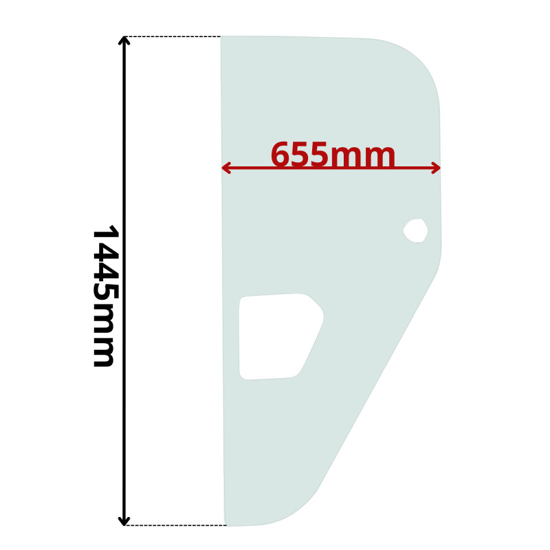 SZYBA LEWA BOCZNA ZA DRZWIAMI MERLO ROTO (K-0274)