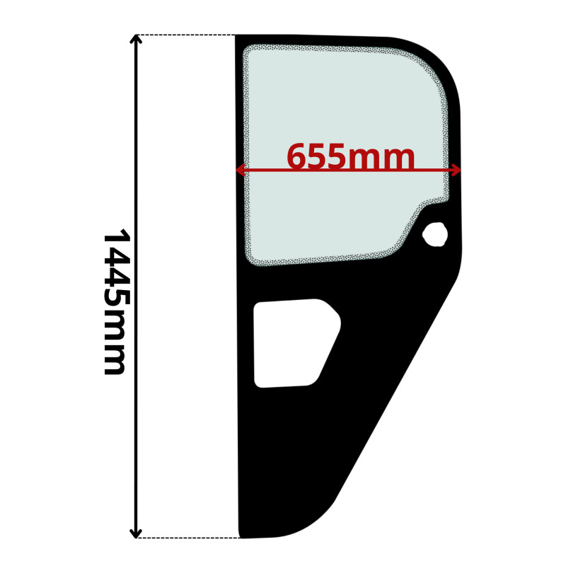 SZYBA LEWA BOCZNA ZA DRZWIAMI MERLO ROTO (K-0274)-SITODRUK