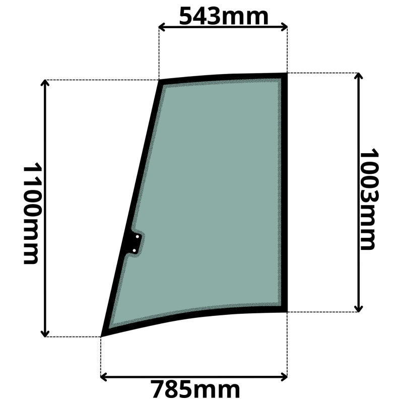 SZYBA PRAWA BOCZNA ZA DRZWIAMI KOMATSU WB (G-0187)-SITODRUK