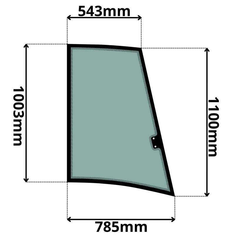 SZYBA LEWA BOCZNA ZA DRZWIAMI KOMATSU WB (G-0187)-SITODRUK