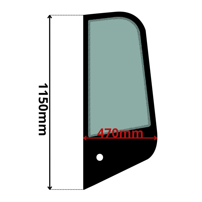 SZYBA BOCZNA LEWA KUBOTA (G-0198)-SITODRUK