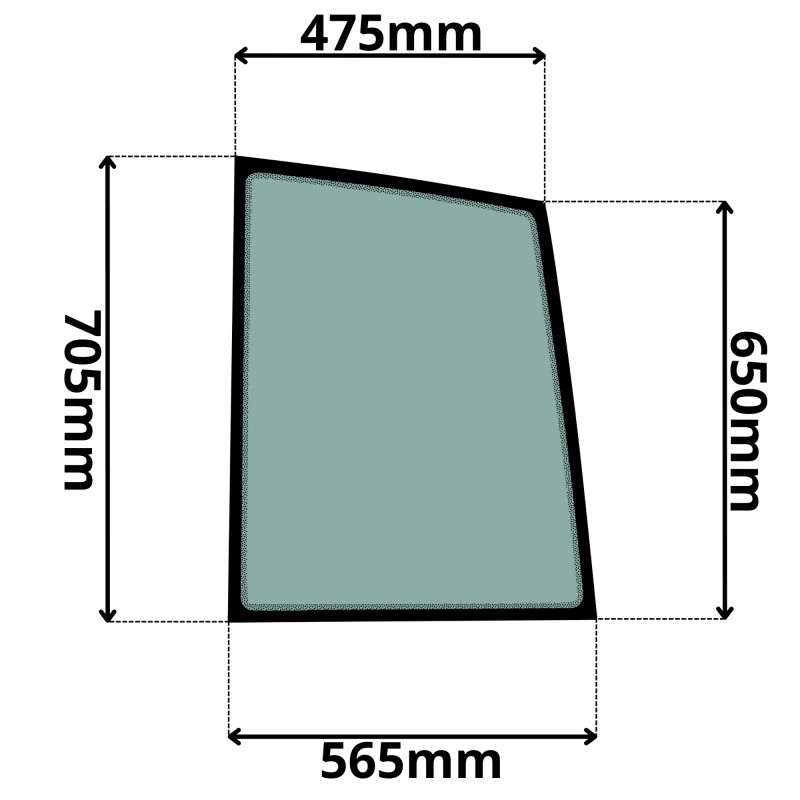 SZYBA PRAWA DRZWI GÓRNA NEW HOLLAND, O&K, TEREX, ZEPPELIN, SCHAEFF (G-0173)-SITODRUK
