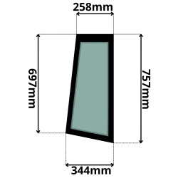 SZYBA PRAWA BOCZNA ZA DRZWIAMI DEUTZ-FAHR AGROVECTOR, JLG (G-0168)-SITODRUK