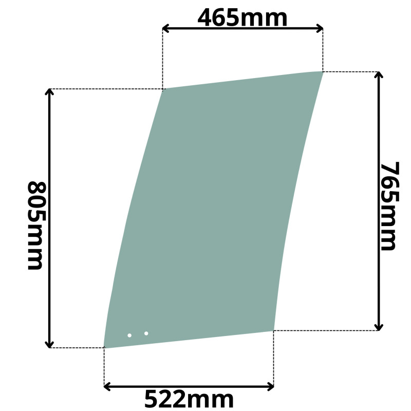 SZYBA DRZWI GÓRNA PRZEDNIA VOLVO EC EW (G-0164)
