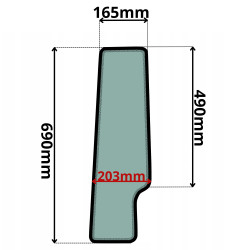 SZYBA LEWA DRZWI DOLNA TYLNA YANMAR VIO, KOBELCO (G-0149)-SITODRUK