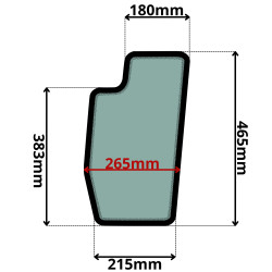 SZYBA LEWA DRZWI DOLNA PRZEDNIA YANMAR VIO, KOBELCO (G-0147)-SITODRUK