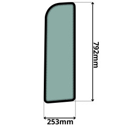 SZYBA LEWA DRZWI GÓRNA PRZEDNIA YANMAR VIO, KOBELCO (G-0146)-SITODRUK